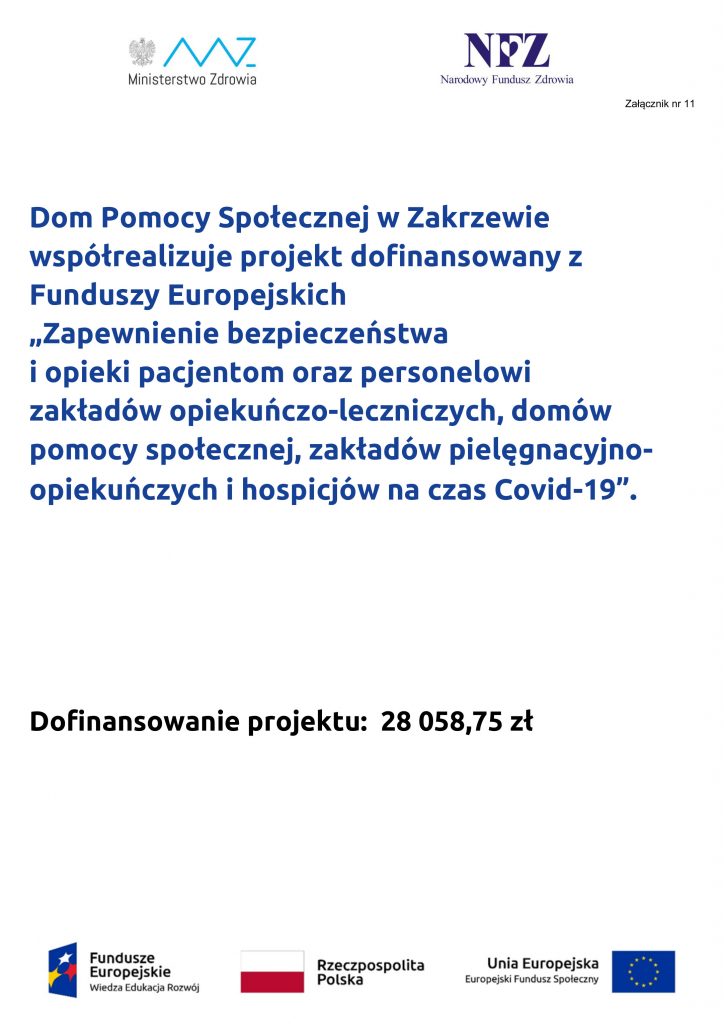 Baner informujący o dofinansowaniu z Funduszy Europejskich 