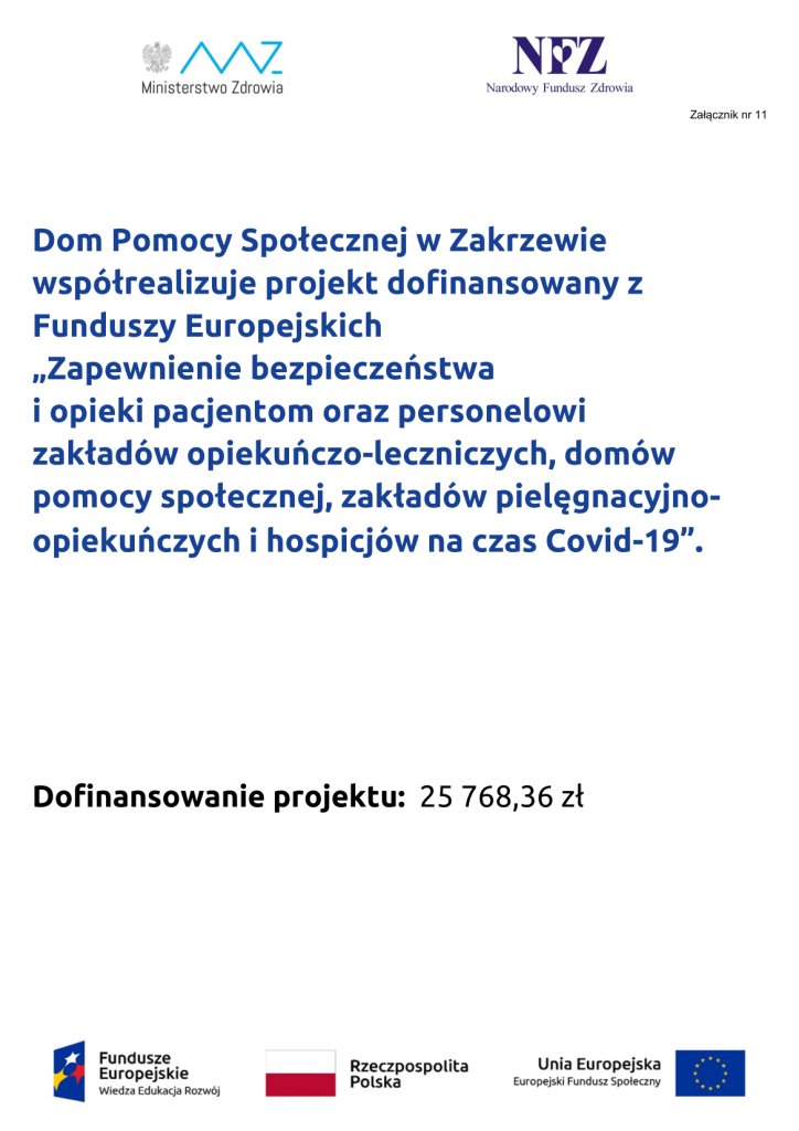 Baner informujący o dofinansowaniu z Funduszy Europejskich 